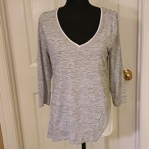 WHBM Black/Cream Top